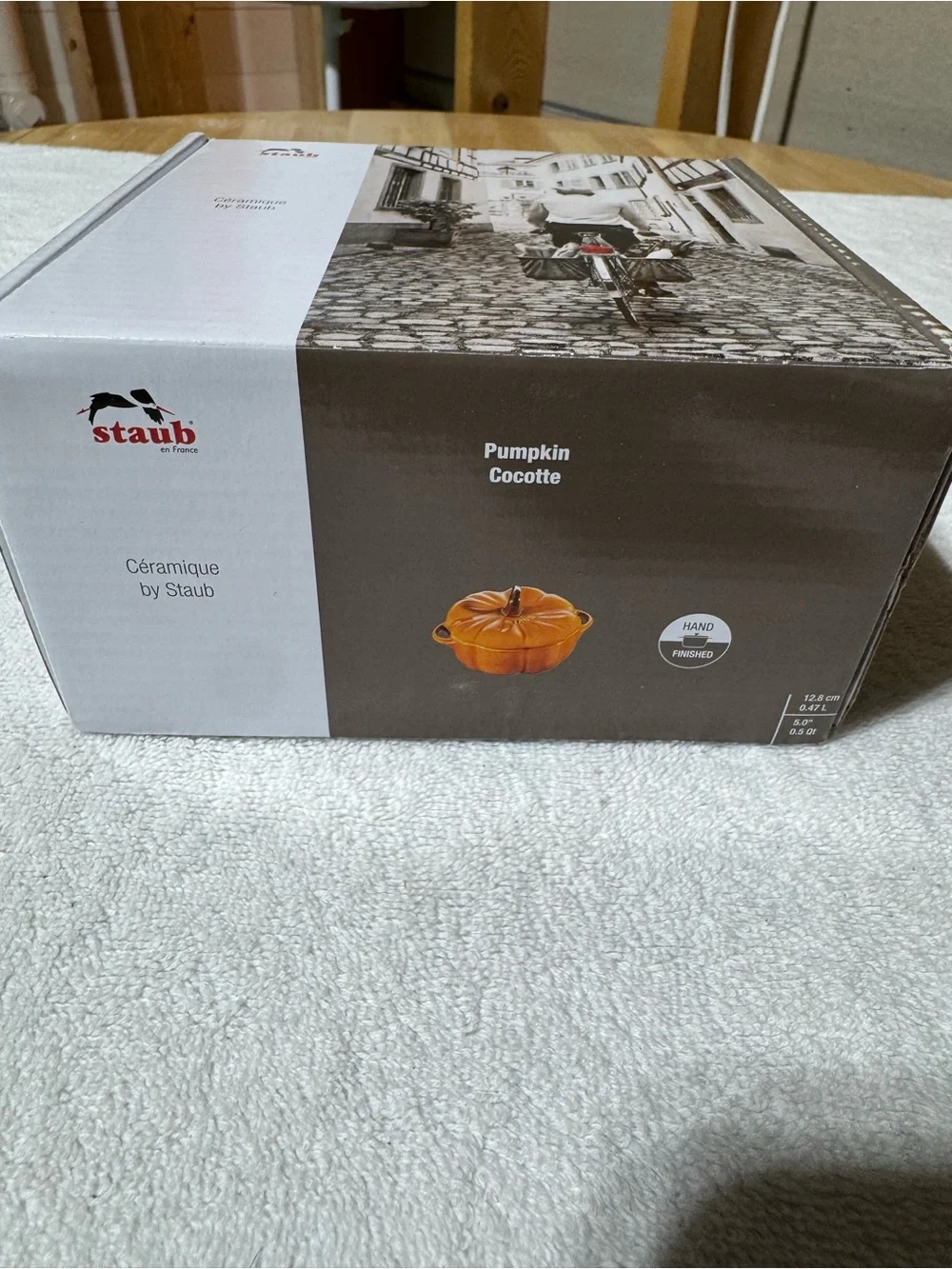 Staub Black Pumpkin Cocotte with Metallic Stem Handle